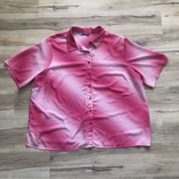 MASSIVE $10 SALE Pink Ombré Penningtons Button Up Blouse - Picture 2 of 7